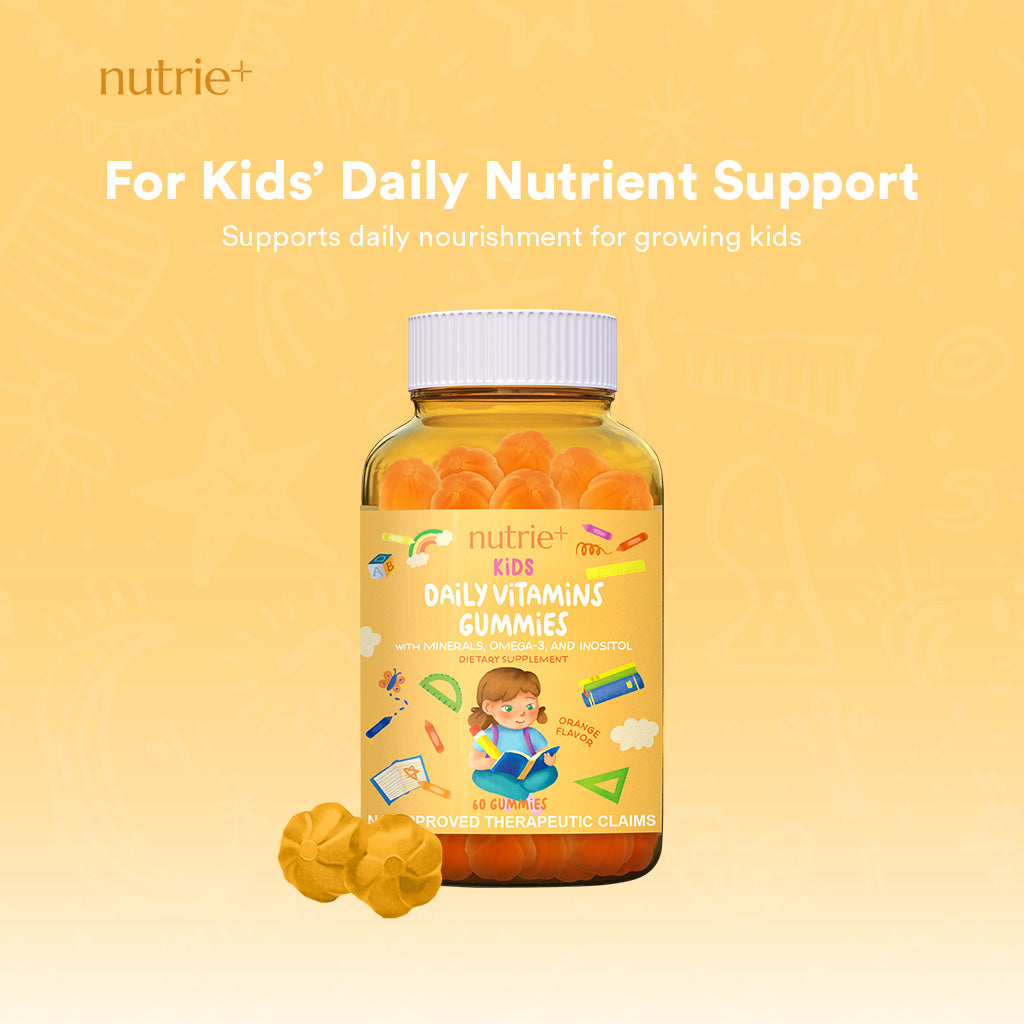 Nutrie Kids Daily Multivitamin Gummies with Omega-3+EPA+DHA 60pcs (Children's Immune Health Support)