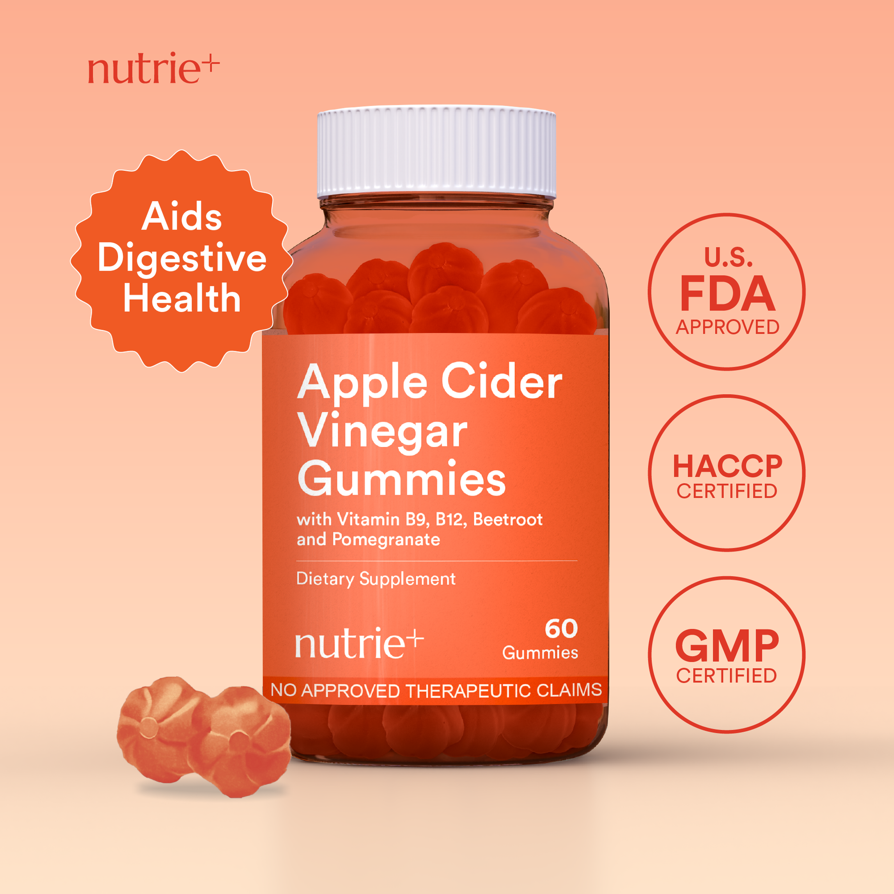Nutrie Apple Cider Vinegar Gummies 60pcs (Appetite Management Suppleme Nutrie Apple Cider Vinegar Gummies 60pcs (Appetite Management Suppleme