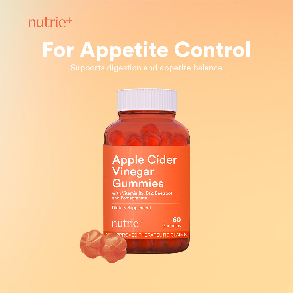 Nutrie Apple Cider Vinegar Gummies 60pcs (Appetite Management Supplement)