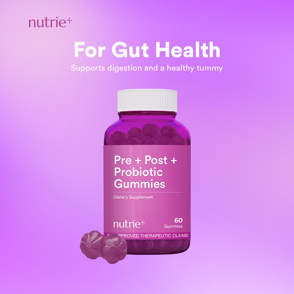 Nutrie Pre+Post+Probiotic Gummies 60pcs (Digestive Health Supplement)