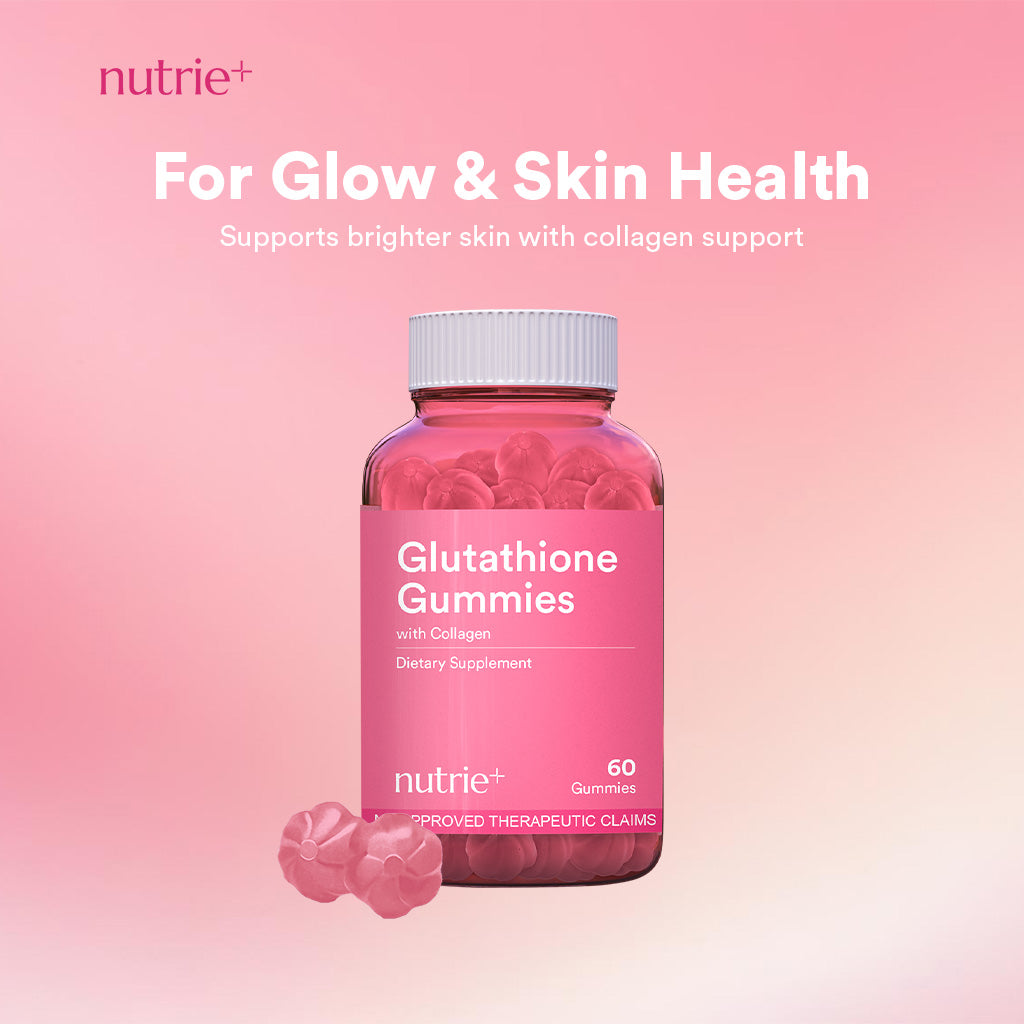 Nutrie Glutathione With Collagen Gummies 60pcs (Whitening Peptide Supplement)